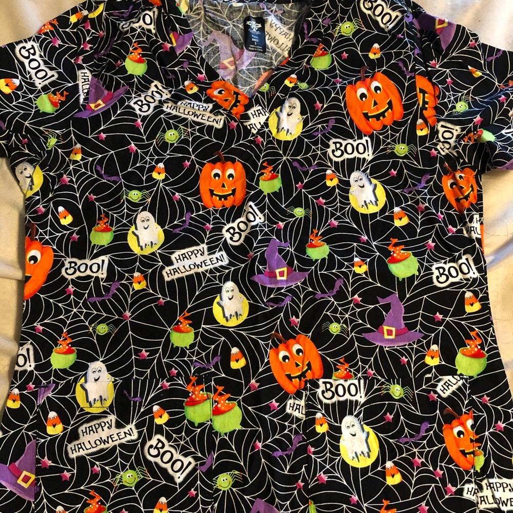 Halloween scrub top